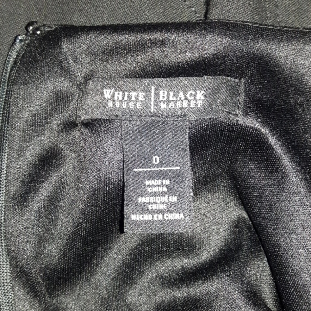 WHITE HOUSE BLACK MARKET Black Ponte Knit Stretch Dress, 0 - Picture 2 of 6